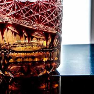 切子グラス（漆技）オールドレッド