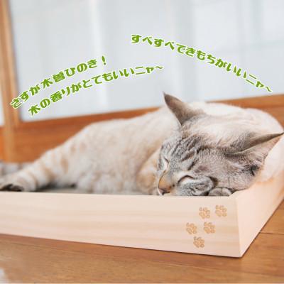ふるさと納税 中津川市 猫のつめとぎ 天然木曽ヒノキフレーム付き。ヒノキ特有の「癒し」の香り!お洒落な焼印付!