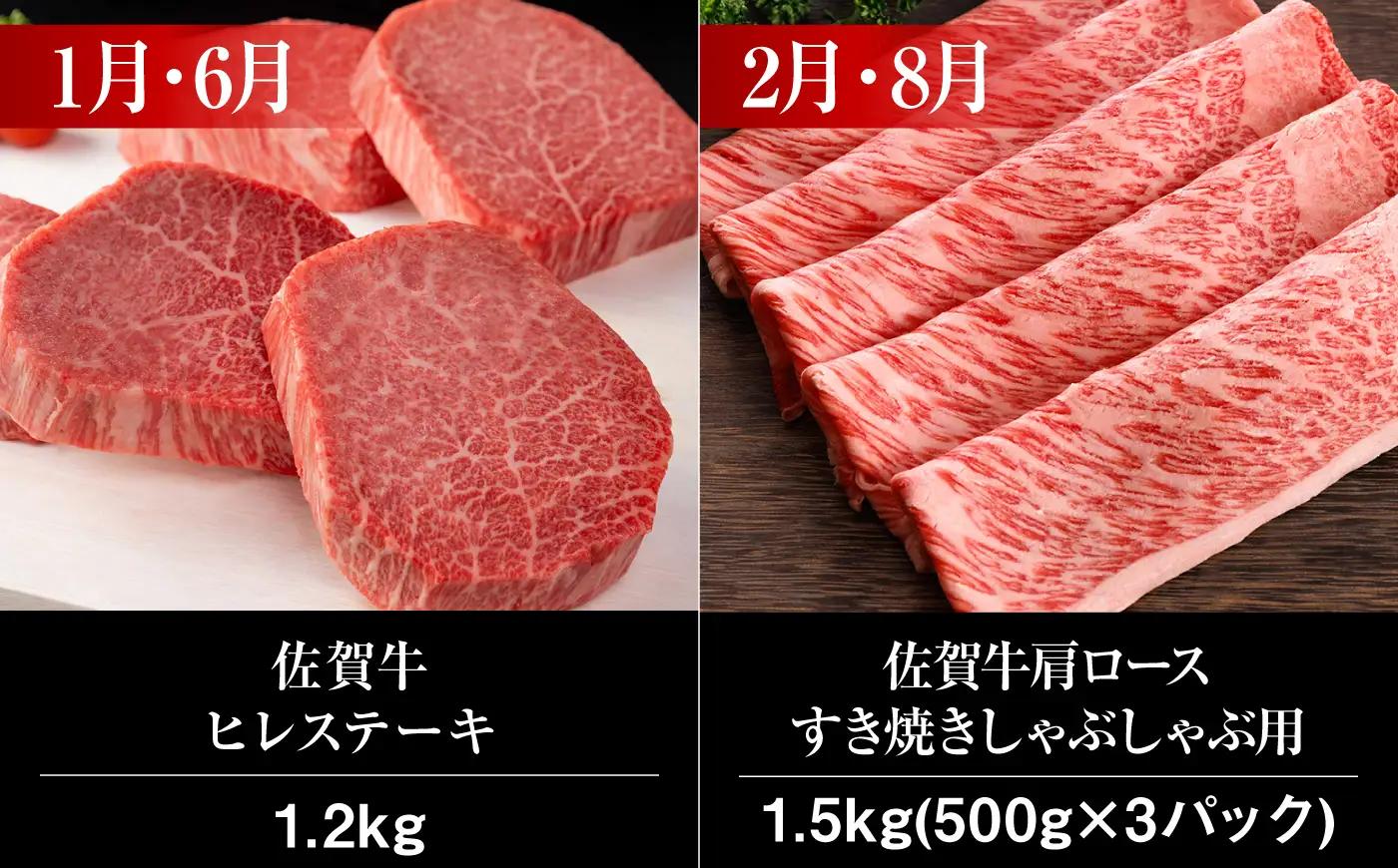 【全12回】佐賀牛 最上級 プレミアム 牛肉定期便 約4-6人前 総計15.4kg UCC003 牛肉