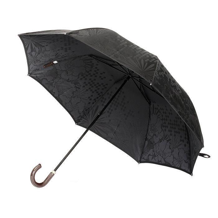 槙田商店【紳士折りたたみ傘】monotone 花《晴雨兼用》