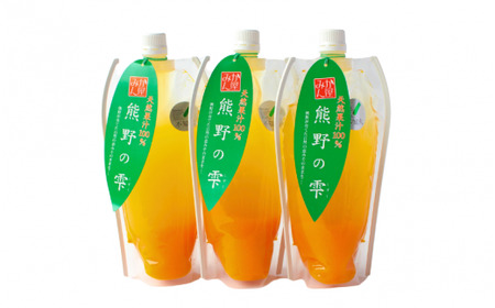 ＜予約受付＞ 天然果汁100％ みかんジュース 熊野の雫（不知火）500ml×3 ※2026年4月より発送予定 / ジュース 不知火 しらぬい デコポン 果汁100％ ストレート パウチ入 柑橘 和歌