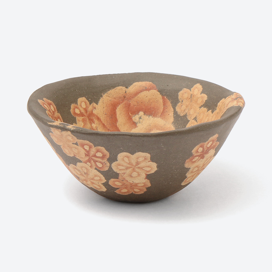 ＜伊藤赤水＞五代赤水　無名異練上花紋酒ワン（限定1点）