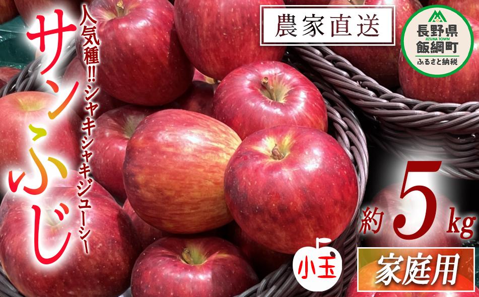 
            りんご サンふじ ( 小玉 ) 家庭用 5kg ファームたんぽぽ 沖縄県への配送不可 2025年12月上旬頃から2025年12月下旬頃まで順次発送予定 令和7年度収穫分 信州 果物 フルーツ リンゴ 林檎 長野 予約 農家直送 長野県 飯綱町  [0614]
          