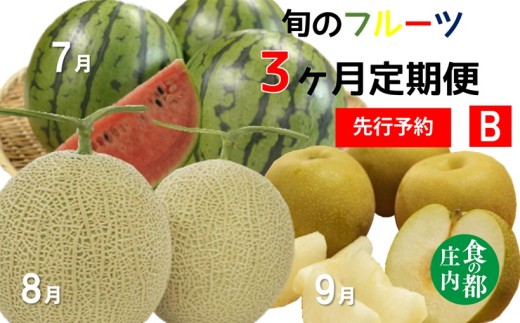 ★先行予約★【令和8年産】食の都庄内　《7・8・9月お届け-B》旬のフルーツの3ヶ月定期便