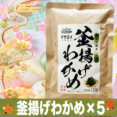 福岡県玄界灘産　釜揚げ塩蔵わかめ(120g×5パック)【マサエイ】_HA0907