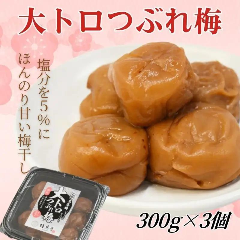 紀州南高梅 大トロつぶれ梅 300g×3個／塩分5％　【mryms003】