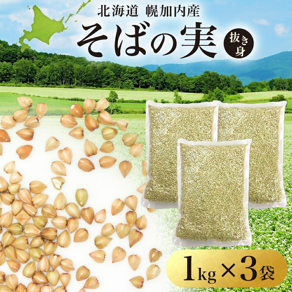 【ふるさと納税】北海道 そばの実 1kg×3袋 蕎麦 ソバ そば 雑穀 国産 グルテンフリー 食物繊維 ビタミン 高タンパク カテキン ミネラル スーパーフード 健康 お取り寄せ 霧立そば製粉 送料無料【 幌加内町 】　 そば