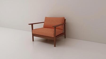 【開梱設置】高野木工 CEBU セブ ソファ 1人掛け ウォルナット 生地：CHART3 レンガ【10年保証】