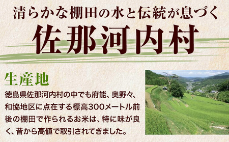 清流と寒暖差が生む村自慢の棚田米 精米 10kg《1月中旬-2月下旬》徳島県 佐那河内村 お米 米 白米 送料無料