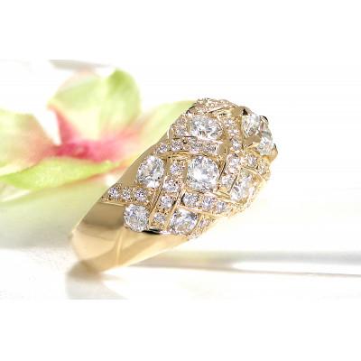 ふるさと納税 昭和町 【中石0.5ct 中央宝石研究所ソーティング付】K18YGダイヤモンドリング【2.9ct】13.5号 |  | 01