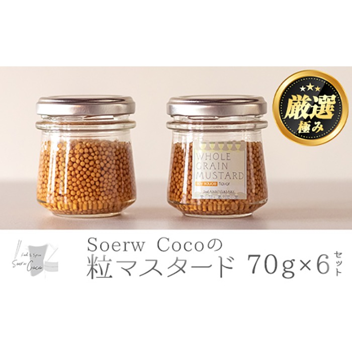 【0154213a】Soerw Cocoの粒マスタード(70g×6セット) 調味料 からし 料理 【Food＆SpiceSoerwCoco】