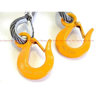 4点吊りワイヤロープ　12mm×1m　キトー　使用荷重：3t リング フック ワイヤーロープ クレーン スリング