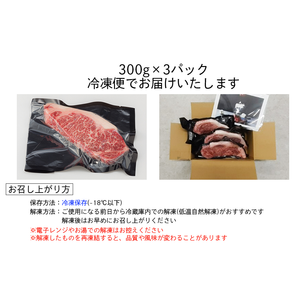 3回 定期便 宮崎県産 黒毛和牛 サーロイン ステーキ 300g ×3×3ヶ月 合計2.7kg [サンアグリフーズ 宮崎県 美郷町 31ba0032] 小分け 冷凍 送料無料 国産 牛 肉 霜降り B