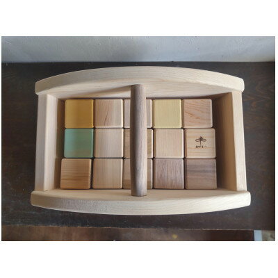 【ふるさと納税】【家具木工山戸】カラフルつみ木バスケット【1496699】
