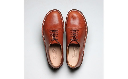 KOTOKA婦人靴 一枚革ダービー　KTO2000Ｌ　キャメル 24.5cm