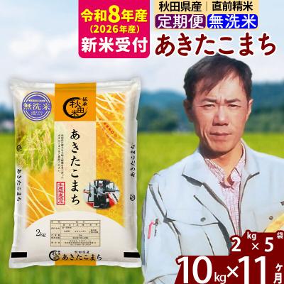 ふるさと納税 北秋田市 R8産 新米受付《定期便11ヶ月》秋田県産 あきたこまち10kg【無洗米】|msrf-32811s