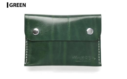 サムライクラフト ポケットティッシュケース＜グリーン＞(約92mm×132mm×12mm) レザー 革 本革  レザー製品 革製品 ルガトショルダー ギフト 日本製 手縫い ハンドメイド ファッション 小物 Samurai Craft【株式会社Stand Field】ta278-green