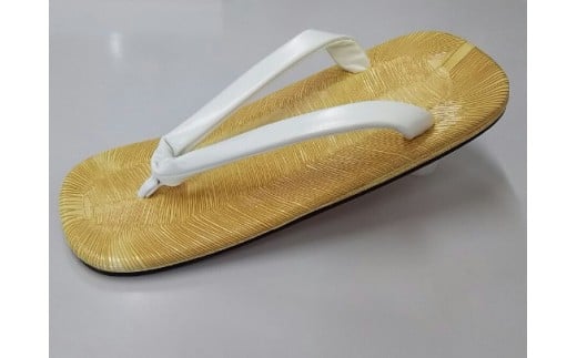 紳士用　雪駄　革底（白） No7199 （ホワイト/ L）