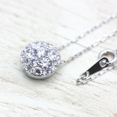 ふるさと納税 南アルプス市 ネックレス PT900 プラチナ ダイヤモンド 1ct パヴェ ドーム ペンダント【f025-pt】 |  | 01