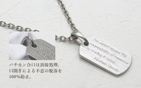 【長さ：60cm】刻印が目立たない/チタンドッグタグネックレス/kameleon 日本製 [J-20301_02]
