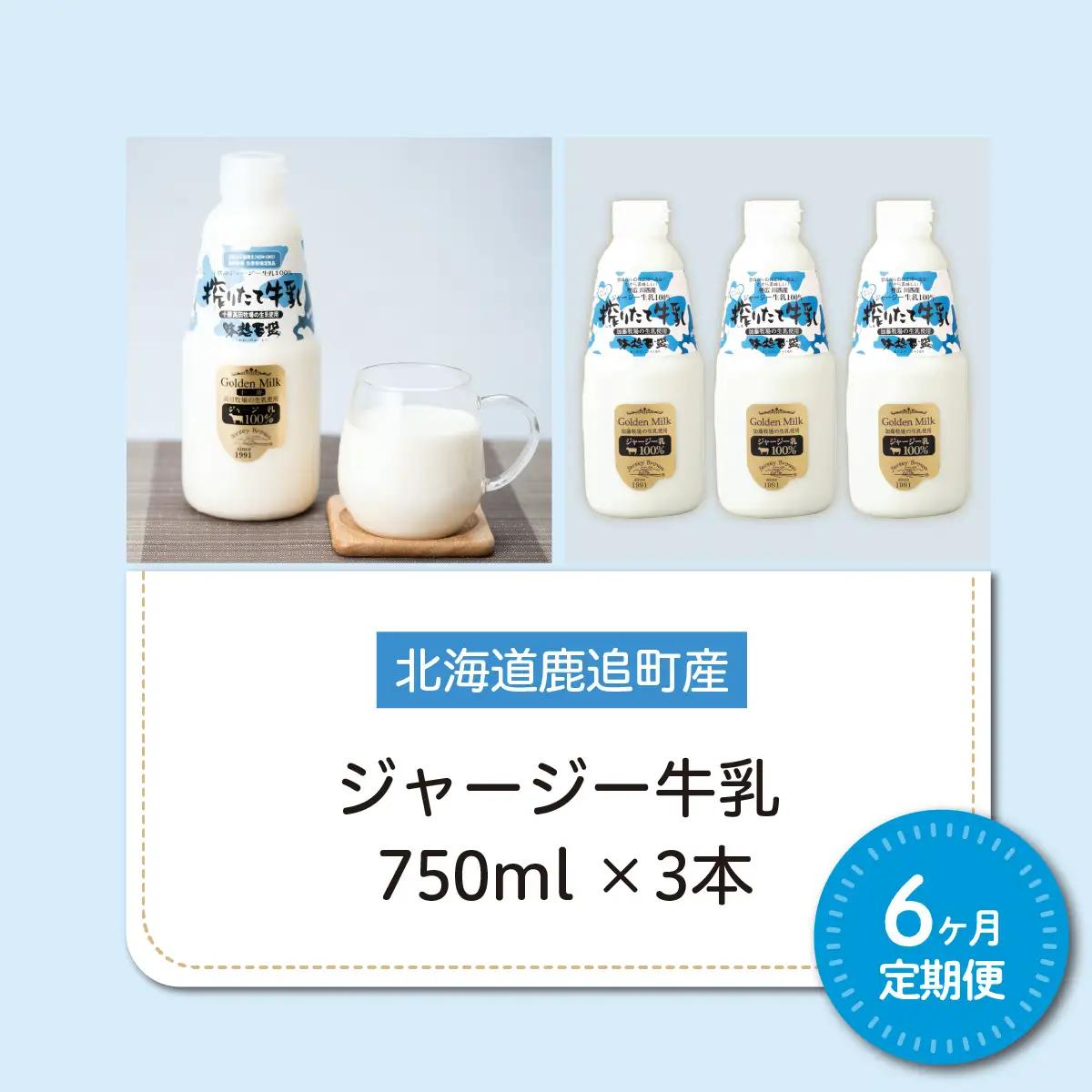 【定期6ヶ月】ジャージー牛乳 750ml ×3 SKM048
