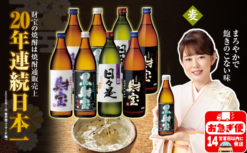 【麦焼酎】5合瓶 4種8本 温泉水 財宝 鹿児島 焼酎 お酒