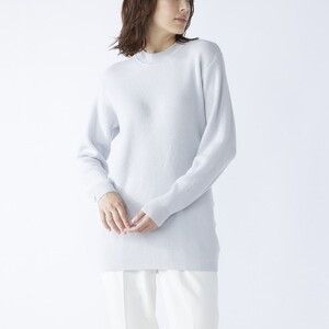 【訳あり 限定数量】カシミヤ100% チュニック セーター ブルーグレー 1枚 レディース Fサイズ 26271F ｜ カシミア ニット フリーサイズ