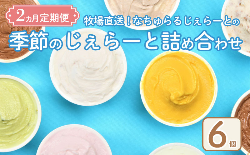 ジェラート 定期便 6個入 2回 ミルク ミルクチョコ 塩キャラメル 緑茶 お茶 季節 のジェラート 限定 アイス ジェラート セット 手作り  6個 なちゅらるじぇらーと なかの牧場 新潟 新発田 nakano003
