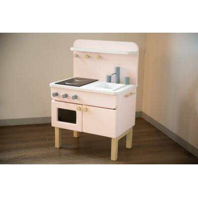 ふるさと納税 松原市 高級家具職人による、MADE IN OSAKA ミニキッチン Pink×White