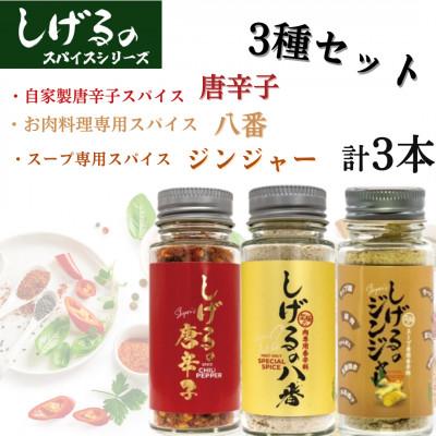 ふるさと納税 諫早市 しげるのスパイス　3種3本セット(八番・唐辛子・ジンジャー)