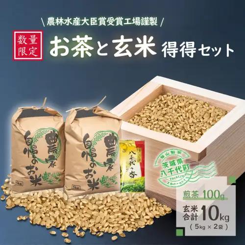 【数量限定】令和7年産 コシヒカリ 10kg 玄米 煎茶 セット
