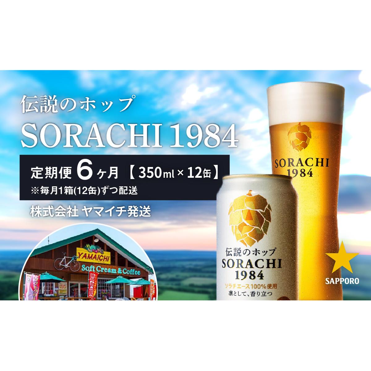 ◆6ヵ月連続お届け定期便◆SORACHI 1984 1箱（350ml×12缶） 株式会社 ヤマイチ 北海道 上富良野町 ソラチ1984 お酒 酒 飲み物 ビール 地ビール サッポロビール サッポロ ギ