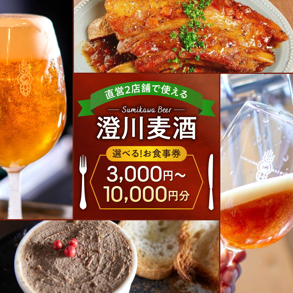 【ふるさと納税】 札幌 ビアパブ お食事券【 選べる お食事券 】 3,000円分 5,000円分 10,000円分 澄川麦酒 直営2店舗 パブ バー クラフトビール 醸造所 ビール 飲食 酒 アルコール ギフト ご当地 地酒 麦酒 食事 利用券 旅行 観光 チケット ご褒美 グルメ 北海道 札幌市