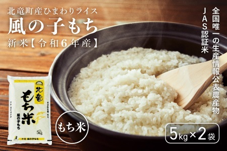 【先行予約】【令和6年産 新米 11月発送】※9月30日0時より申込みは11月後半～12月発送対応※風の子もち 10kg もち米 北海道北竜町産【1411-R6】