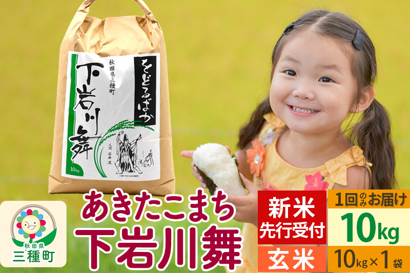 
            新米先行受付【玄米】あきたこまち 10kg (10kg×1袋 ) 秋田県三種町産 令和7年産 下岩川舞 石井漠 をどるばか オリジナルラベル
          
