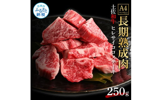 【CF-R5cbs】 天下味 エイジング工法 熟成肉 土佐和牛 特選 ヒレ サイコロステーキ 250g エイジングビーフ 国産 牛肉 土佐 和牛 冷凍配送 真空パック お祝い 高知 芸西村 贈り物 贈答 ギフト