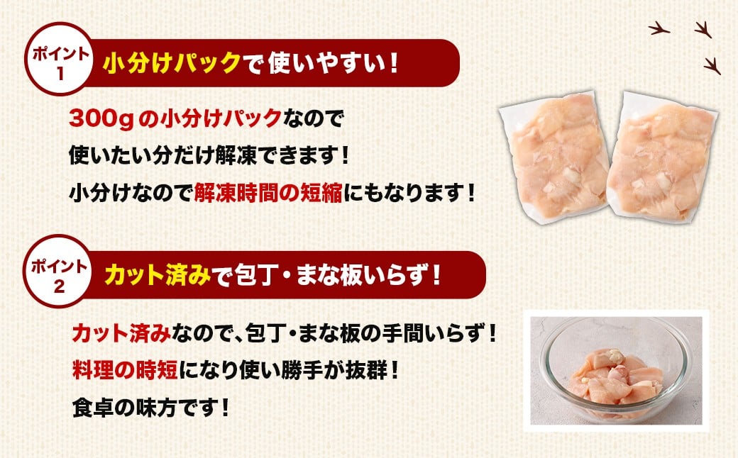 ＜宮崎県産若鶏ムネ切身 1.8kg （300g×6袋） 3回定期便>お申込みの翌月下旬頃に第一回目発送（12月は中旬頃） 鶏肉 肉 お肉 ムネ むね肉 ムネ肉 若鶏 鶏むね肉 チキン 冷凍 九州産 国