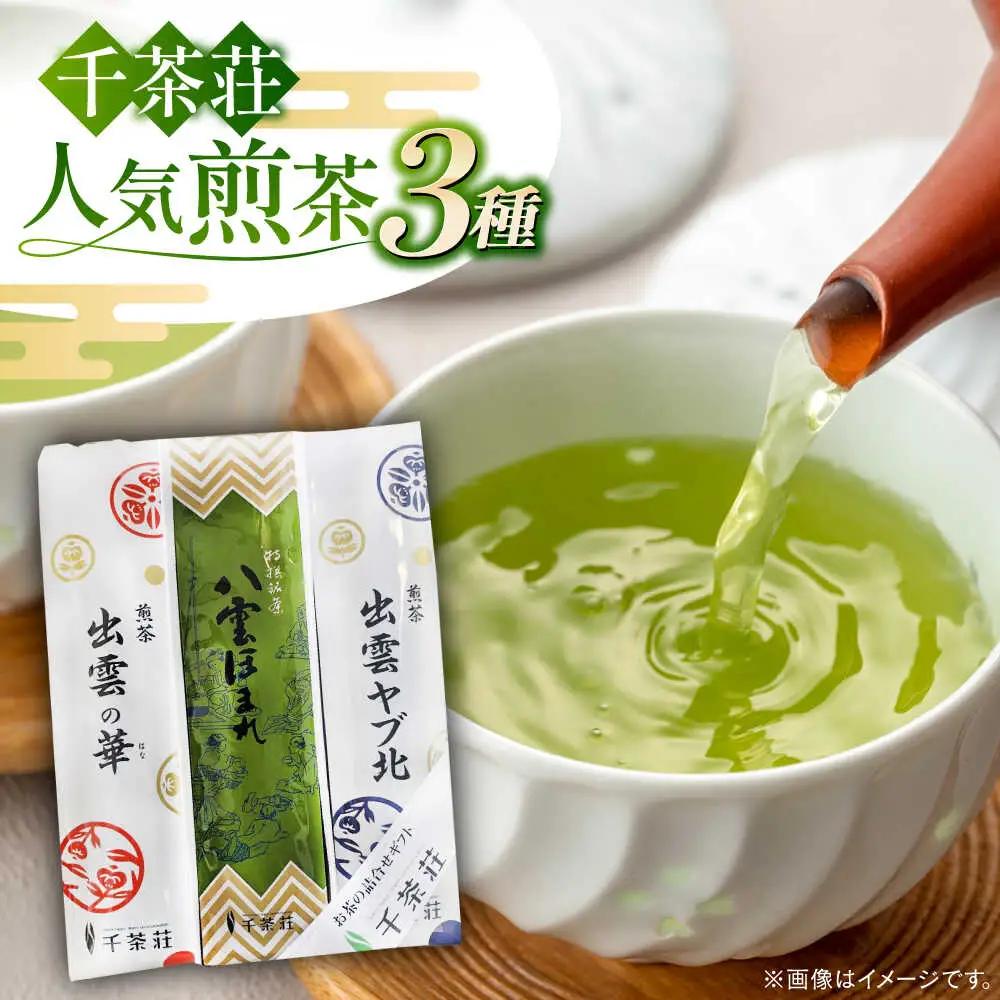 お茶 千茶荘 煎茶３本セット(出雲ヤブ北･出雲の華･八雲ほまれ) 島根県松江市/株式会社千茶荘[ALBF005] お茶 お茶