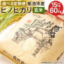 【ふるさと納税】【選べる定期便】熊本県菊池産 ヒノヒカリ 玄米 5kg 3ヶ月/6ヶ月/12ヶ月 定期便 七城物語 高野さんちの自然栽培米 米 お米 自然栽培米 特A 国産 九州産 熊本県産 送料無料