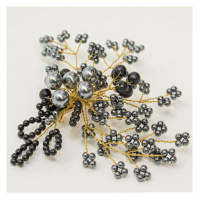 ふるさと納税 和泉市 「艶黒」つやぐろ　パールコサージュ(グレー)AN138 |  | 01