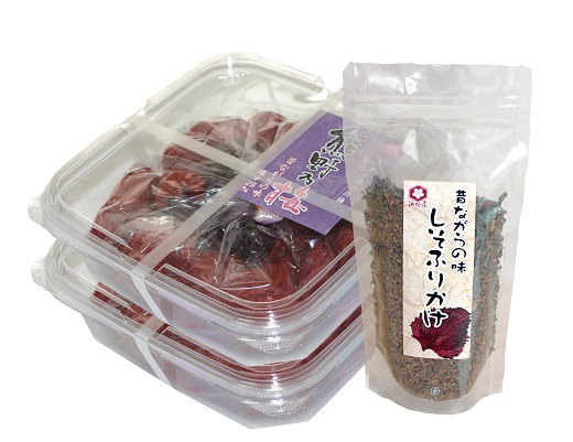 熊野乃梅　2種詰合せ　昔ながら（塩分25％）・はちみつ（塩分8％）としそふりかけ