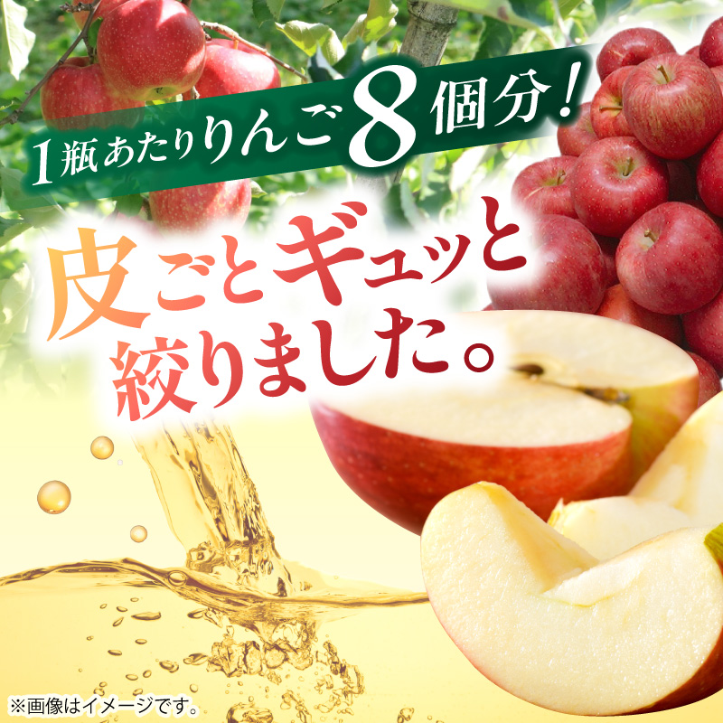 青森県産完熟100％りんごジュース 1L×12本 (6本×2箱) 青森 完熟リンゴ果汁100％ 品種ブレンド