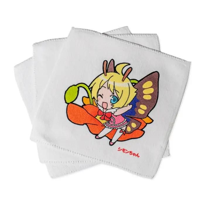 シモンちゃん ミニハンカチ 3枚セット ( 昇華転写プリント )【 キャラクターハンカチ ハンカチグッズ 茨城ハンカチ 下妻ハンカチ 】