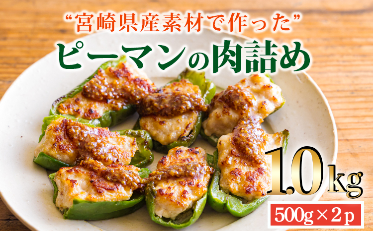 国産黒豚と肉厚な宮崎県産ピーマンを使用 ピーマンの肉詰め 1kg(500g×2p) 冷凍食品 お惣菜 時短調理 1人暮らし お弁当のおかず 10000円 ワンストップオンライン お肉 豚肉 時短料理 簡単調理 手作り ]  TF0823-P00064