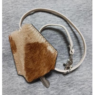 ふるさと納税 豊能町 キーカバー　大　ホースヘアー(馬革)・ベージュ/キャメル