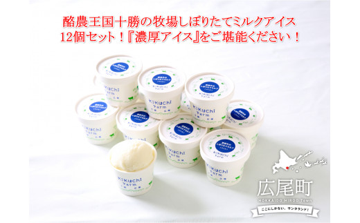 放牧牛のしぼりたてミルクアイス１２個入り【菊地ファーム】(AB0001)