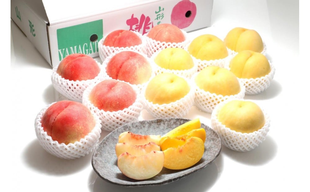 
            【2026年発送】どちらも食べたい！「白桃と黄桃の食べ比べセット　約３kg（7～12玉）」
          