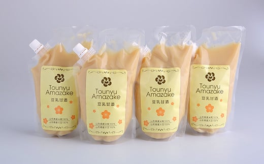 国産大豆と米麹で作った 純粋な 豆乳甘酒 500g×4本セット ／ お取り寄せ ご当地 グルメ 美容 健康 ヘルシー タンパク質 たんぱく質 濃厚 米糀 ソイ ミルク soy milk 加工食品 清涼