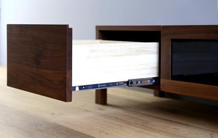 【開梱設置】高野木工 レッチェ120TVボード WN（黒ガラス）【10年保証】