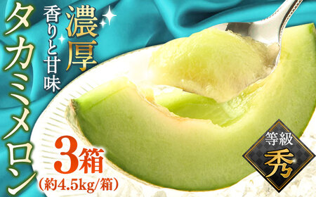 【2026年5月-発送】【さわやかな味！ 】タカミメロン 3箱セット（1箱 3〜6玉）  / メロン 南島原市 / 南島原果物屋 [SCV006]
